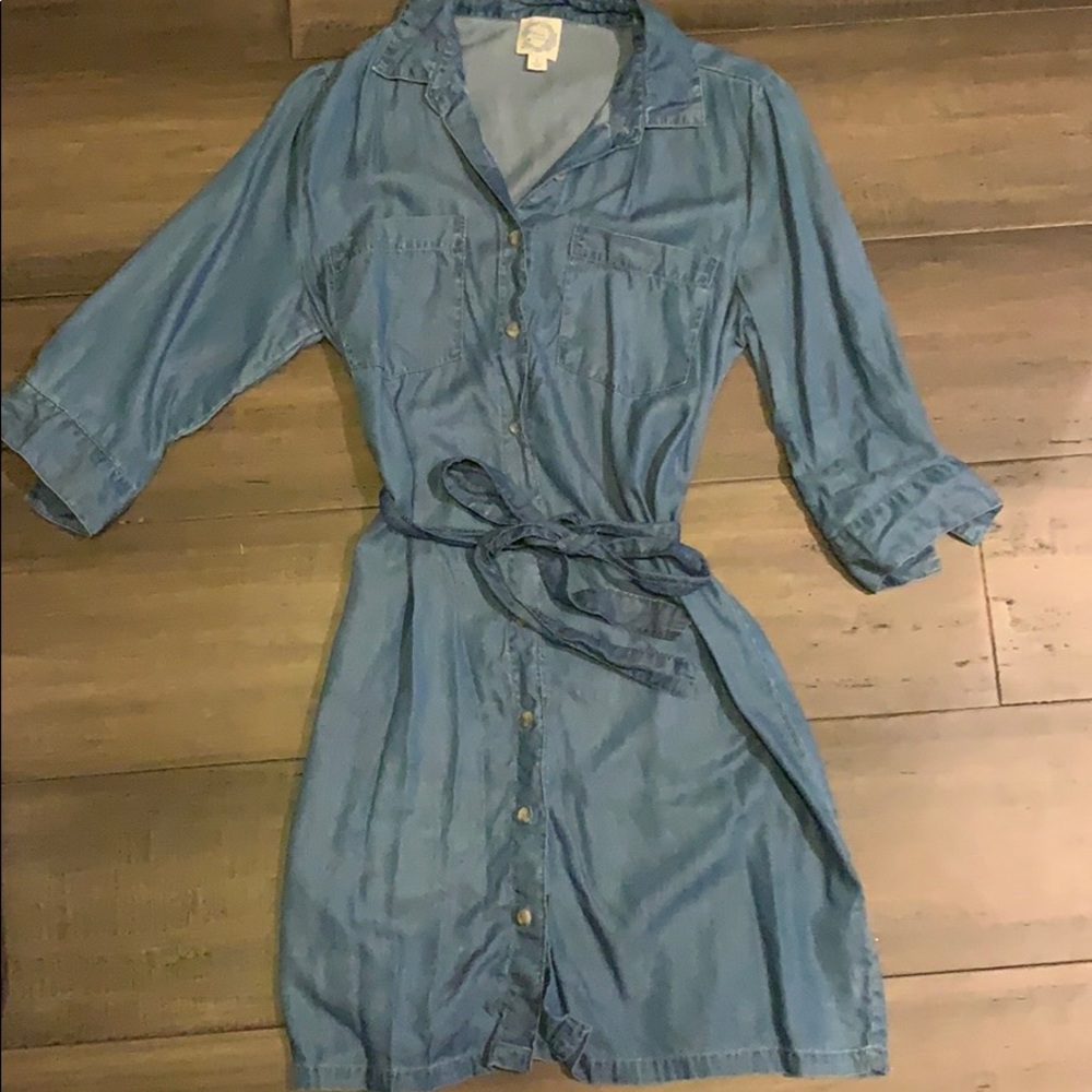 Jean button up dress